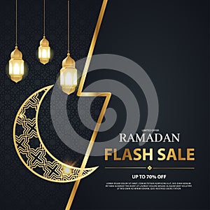 Special Offer Ramadan Sale Islamic. Ramadan kareem flash sale with mosque islam arab. Ramadan Kareem Sale Design Vector. Suitable