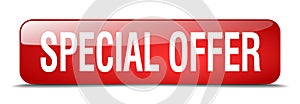 special offer red square isolated web button