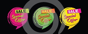 Special offer sale icon set