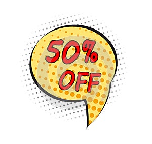 Special offer sale pop art comic style dot tag vector illustration. Discount offer price label, symbol for advertising campaign i
