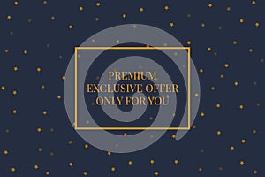 Special offer sale promotion online template page website, social media post with gold star pattern