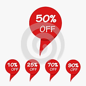 Special offer sale red tag isolated vector illustration. Discount offer price label, symbol for advertising campaign in retail, s