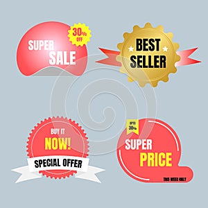 Special offer sale tag price, shopping concept, banner sign discount promotion price set