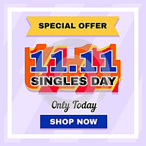 vector illustration of special offer singles day sales photo