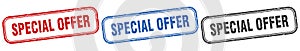 special offer square isolated sign set. special offer stamp.