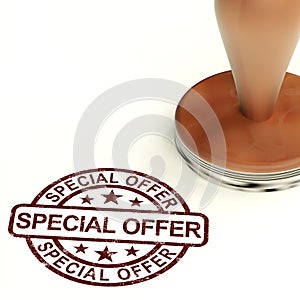 Special Offer Stamp Showing Discount Bargain Product