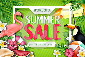 Special Offer Summer Sale Limited Time Only Advertisement Inside the White Frame