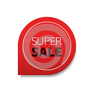 Special offer super sale tag promo marketing holiday shopping black friday concept red discount sticker symbol for
