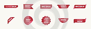 Special offer tag collection. Set ribbon banner. Promotion price label mega sale.