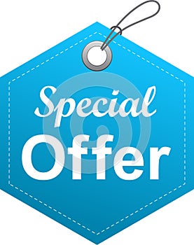 Special offer tag label blue