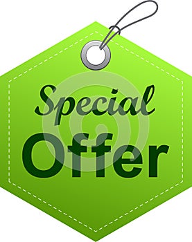 Special offer tag label green