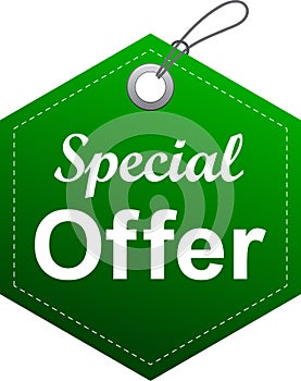 Special offer tag label green