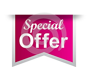 Special offer tag label pink