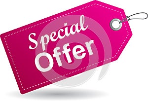 Special offer tag label pink