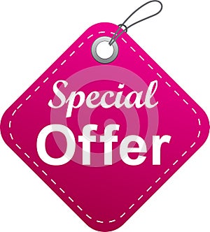 Special offer tag label pink