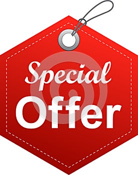Special offer tag label red