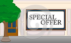 Special offer text with front door background.
