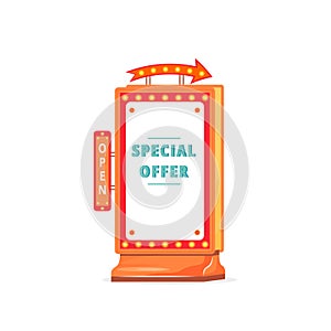 Special offer vector advert board sign illustration