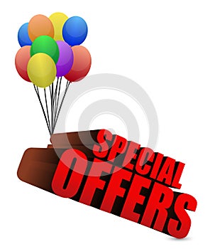 Special offers 3d sign with colorful balloons