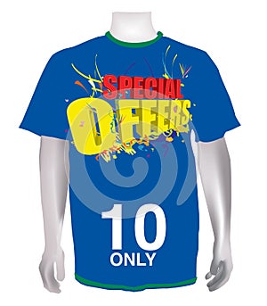 Special offers on blue T-shirt photo