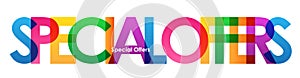 SPECIAL OFFERS colorful overlapping letters banner