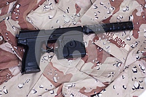 Special operation handgun with silencer photo