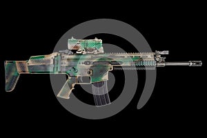 Special Operations Forces Combat Assault Rifle on black background