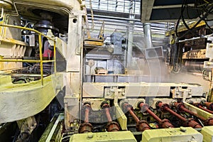 Special pressing machine works in production shop