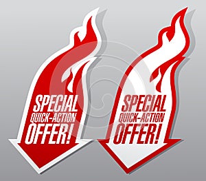 Special quick action offer symbols. photo