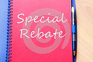 Special rebate write on notebook