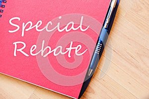 Special rebate write on notebook