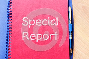 Special report concept on notebook