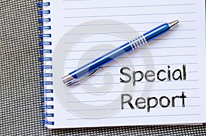 Special report concept on notebook