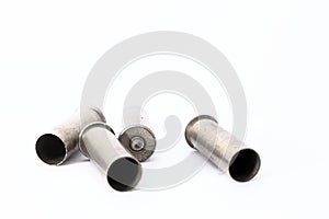 .38 special shell casings isolated on white background