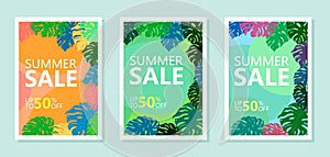 Special summer offer and discount up to 50% off banner template design