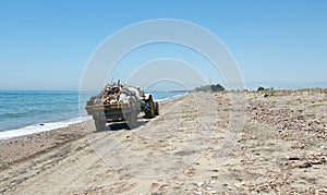 Special truck for collecting waste from the beach