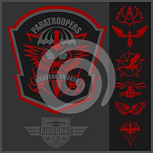 Special unit military emblem set vector design template.