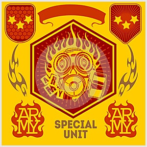 Special unit military patch - vector set