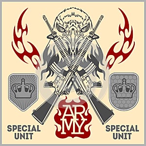 Special unit military patch - vector set