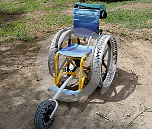 Special wheelchair to be able to move on the sand