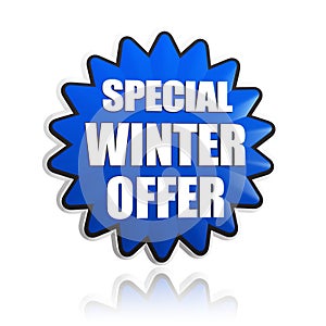 Special winter offer in 3d blue star banner