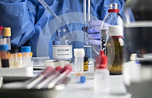Specialist analyzes botulism Samples in laboratory