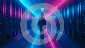 IT specialist in the server room