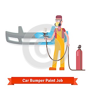 Specialist spray painting auto bumper