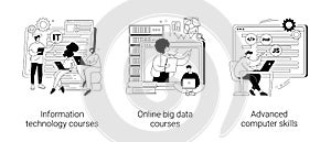 IT specialist training abstract concept vector illustrations.