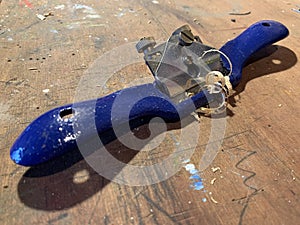 Specialist woodworking tool called a spokeshave as used by wheelwright