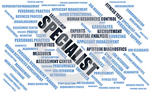 Specialist - word cloud / wordcloud with terms about recruiting