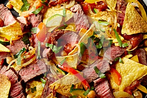 Speciality recipe for entrecote with nachos