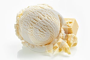 Speciality white milk chocolate ice cream