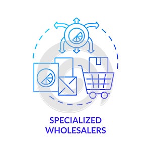 Specialized wholesaler blue gradient concept icon